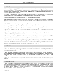 Instructions for Form 6BL, IC-247 Wisconsin Net Business Loss Carryforward for Combined Group Members - Wisconsin, Page 2