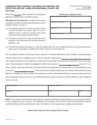Document preview: Form S-207CT-1 Construction Contract Entered Into Before the Effective Date of a New or Additional County or City Tax - Wisconsin