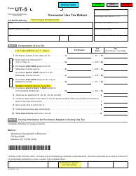 Form UT-5 (SU-050) Consumer Use Tax Return - Wisconsin
