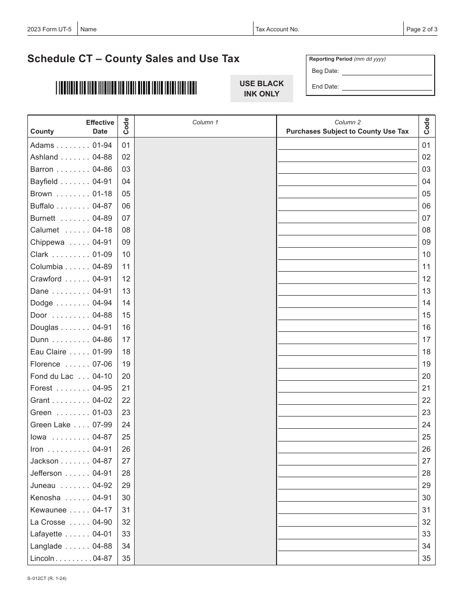 Form UT-5 (SU-050) Download Fillable PDF or Fill Online Consumer Use ...