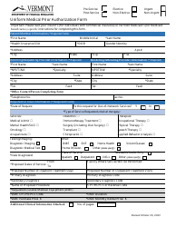 Document preview: Uniform Medical Prior Authorization Form - Vermont