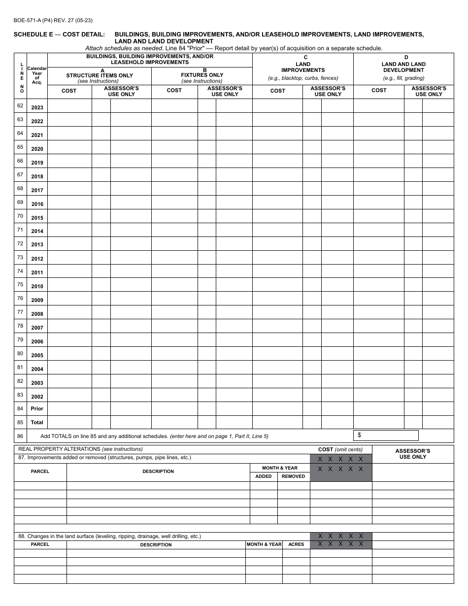 Form BOE-571-A Agricultural Property Statement - California, Page 4