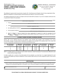 Form BOE-236-A Supplemental Affidavit for Boe-236 Housing - Lower-Income Households Eligibility Based on Family Household Income (Yearly Filing) - County of Santa Cruz, California
