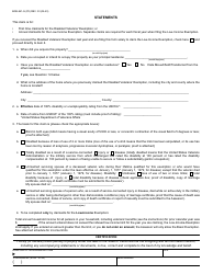 Form BOE-261-G Claim for Disabled Veterans&#039; Property Tax Exemption - County of Santa Cruz, California, Page 2
