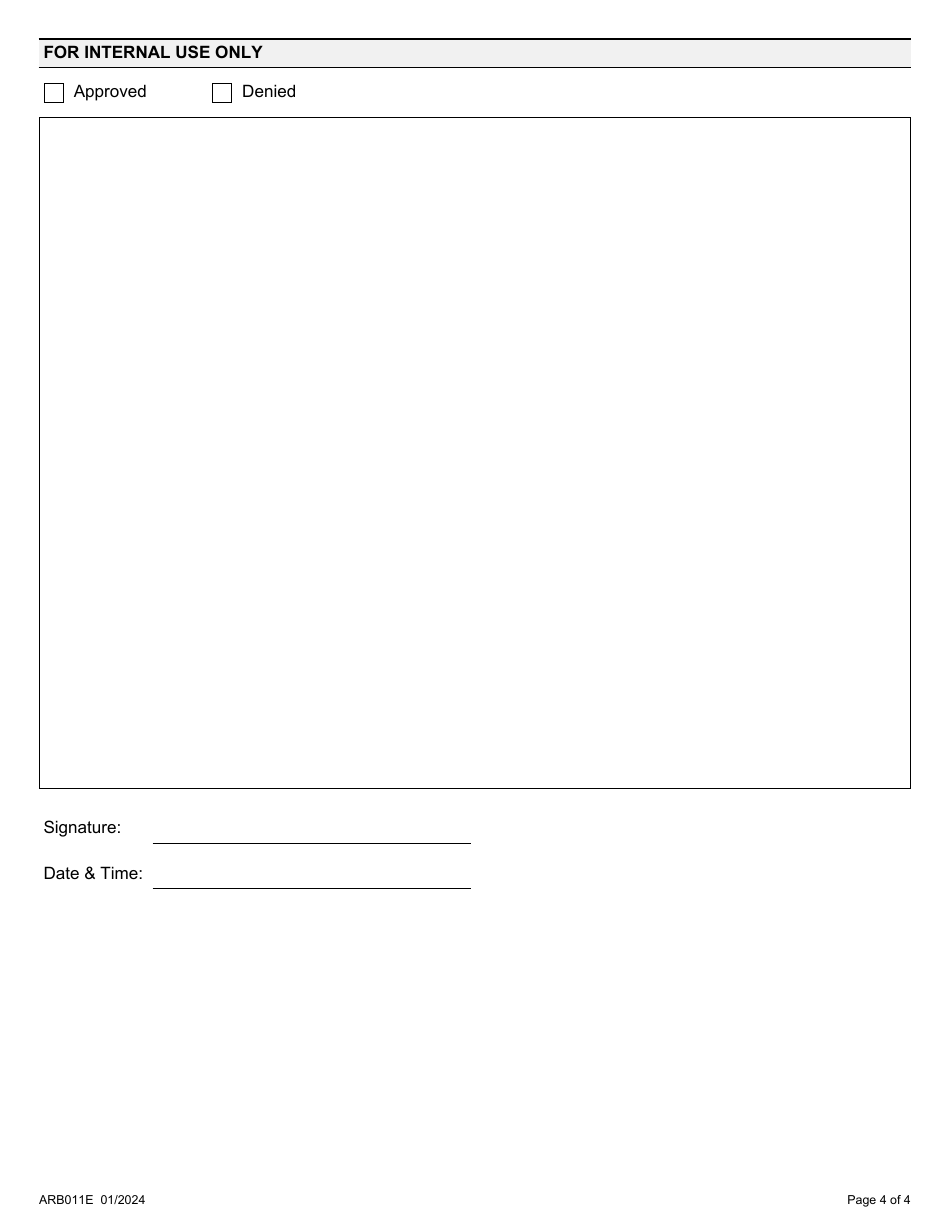 Form ARB011E Download Fillable PDF or Fill Online Notice of a Written ...