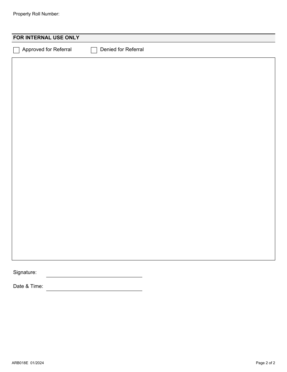 Form ARB018E Request to Refer to Afraat - Ontario, Canada, Page 2