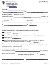 Document preview: Form ARB020E Affidavit of Service - Ontario, Canada