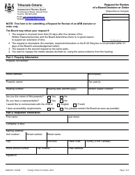 Form ARB021E Request for Review of a Board Decision or Order - Ontario, Canada