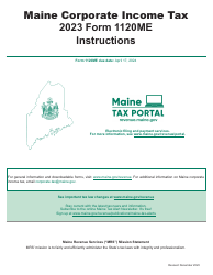 Document preview: Instructions for Form 1120ME Maine Corporate Income Tax Return - Maine, 2023