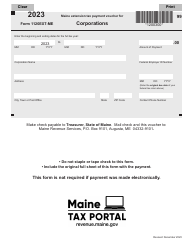 Document preview: Form 1120EXT-ME Maine Extension Tax Payment Voucher for Corporations - Maine, 2023