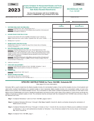 Document preview: Form 1041ME Schedule NR Income Schedule for Nonresident Estates and Trusts or Resident Estates and Trusts With Nonresident or Safe Harbor Resident Benefi Ciaries - Maine, 2023
