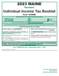 Document preview: Instructions for Form 1040ME Maine Individual Income Tax - Maine, 2023