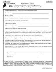 Document preview: Form 941CF-ME Nonresident Member Affidavit and Agreement to Participate in a Composite Filing of Maine Income Tax - Maine, 2023