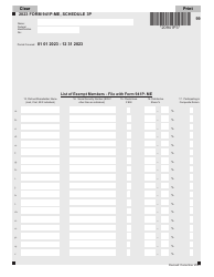 Document preview: Form 941P-ME Schedule 3P List of Exempt Members - Maine, 2023