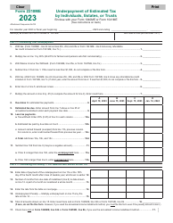 Document preview: Form 2210ME Underpayment of Estimated Tax by Individuals, Estates, or Trusts - Maine, 2023