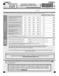 Document preview: Form 1040ME Schedule CP Charitable Contributions and Purchase of Park Passes - Maine, 2023