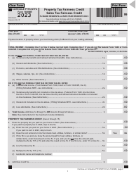 Document preview: Form 1040ME Schedule PTFC/STFC Property Tax Fairness Credit Sales Tax Fairness Credit for Maine Residents and Part-Year Residents Only - Maine, 2023