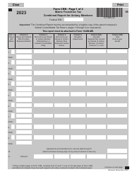 Form CRB Maine Franchise Tax Combined Report for Unitary Members - Maine