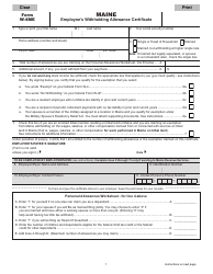 Document preview: Form W-4ME Employee's Withholding Allowance Certificate - Maine