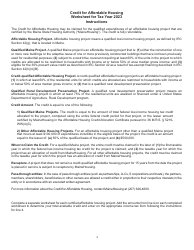 Credit for Affordable Housing Worksheet - Maine, Page 2