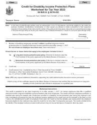 Document preview: Credit for Disability Income Protection Plans Worksheet - Maine, 2023