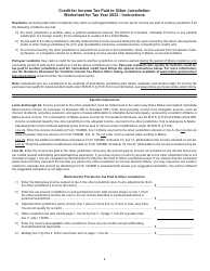 Credit for Income Tax Paid to Other Jurisdiction Worksheet - Maine, Page 2