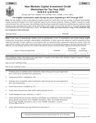 Document preview: New Markets Capital Investment Credit Worksheet - Maine, 2023