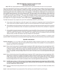 New Markets Capital Investment Credit Worksheet - Maine, Page 2