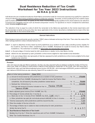 Dual Residence Reduction of Tax Credit Worksheet - Maine, Page 2