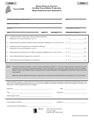 Document preview: Form 841ME Certified Visual Media Production Wage Reimbursement Application - Maine