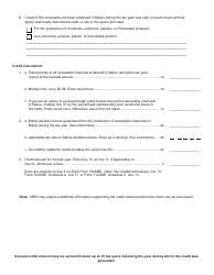 Renewable Chemicals Tax Credit Worksheet - Maine, Page 2