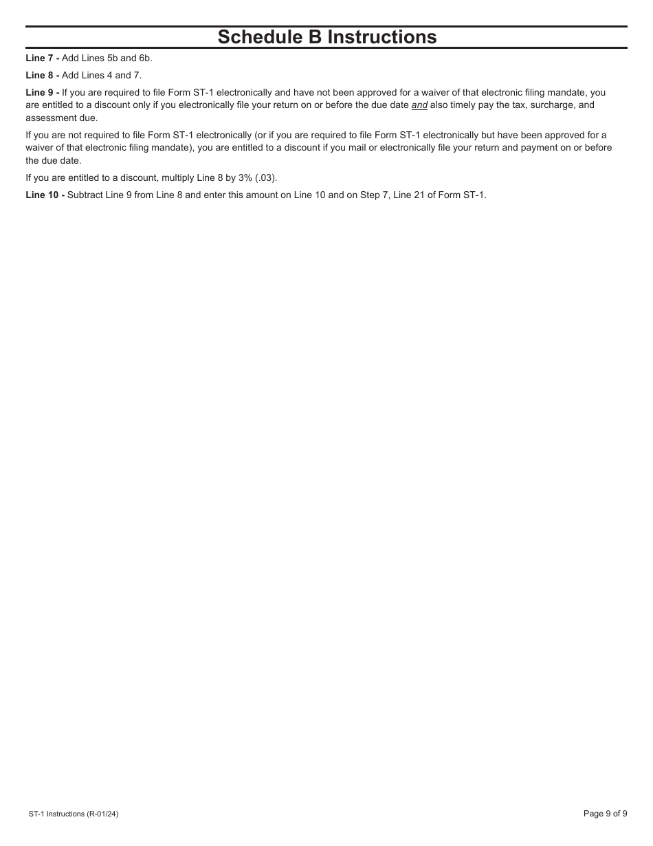 Instructions for Form ST-1, 002 Sales and Use Tax and E911 Surcharge Return - Illinois, Page 9