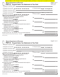 Document preview: Form PST-2 Prepaid Sales Tax Statement of Tax Paid - Illinois