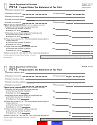 Form PST-2 Prepaid Sales Tax Statement of Tax Paid - Illinois, Page 2