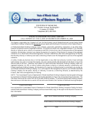 Document preview: Rhode Island Bank Holding Company Call Report - Rhode Island, 2023