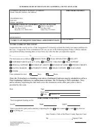 Document preview: Form PL-FL038 Family Law Request for Trial Assignment Date - County of Placer, California