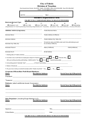 Document preview: Business Registration Form - City of Toledo, Ohio