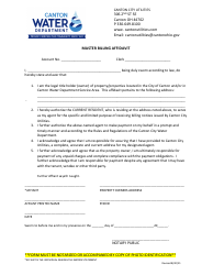 Document preview: Master Billing Affidavit - Canton City, Ohio