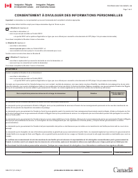 Forme IMM0707 Consentement a Divulguer DES Informations Personnelles - Canada (French)