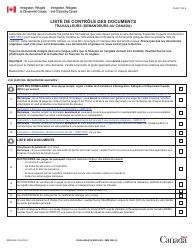 Forme IMM5556 Liste De Controle DES Documents - Travailleurs (Demandeurs Au Canada) - Canada (French)