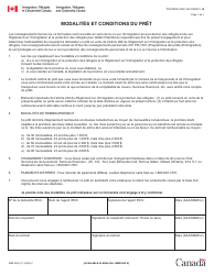 Document preview: Forme IMM0502 Modalites Et Conditions Du Pret - Canada (French)