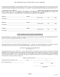 Application for a Non-resident or Reciprocal Salesperson&#039;s License - Mississippi, Page 6