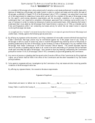 Application for a Non-resident or Reciprocal Salesperson&#039;s License - Mississippi, Page 9
