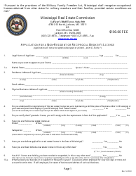 Application for a Non-resident or Reciprocal Broker&#039;s License - Mississippi, Page 3