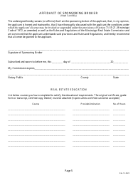 Application for Resident Salesperson License - Mississippi, Page 7