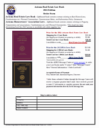 Document preview: Arizona Real Estate Law Book Order Form - Arizona, 2024