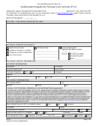 Document preview: Form FA-24 Authorization Request for Personal Care Services (PCS) - Nevada