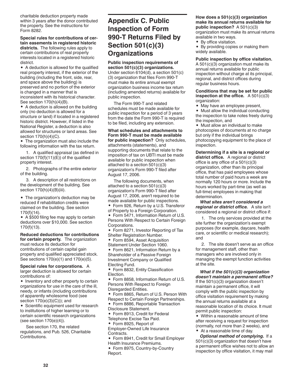 Instructions for IRS Form 990-T Exempt Organization Business Income Tax Return (And Proxy Tax Under Section 6033(E)), Page 32