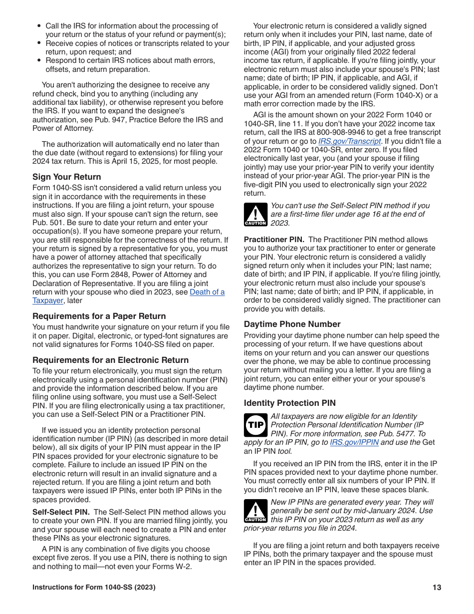 Instructions for IRS Form 1040-SS U.S. Self-employment Tax Return (Including the Additional Child Tax Credit for Bona Fide Residents of Puerto Rico), Page 13