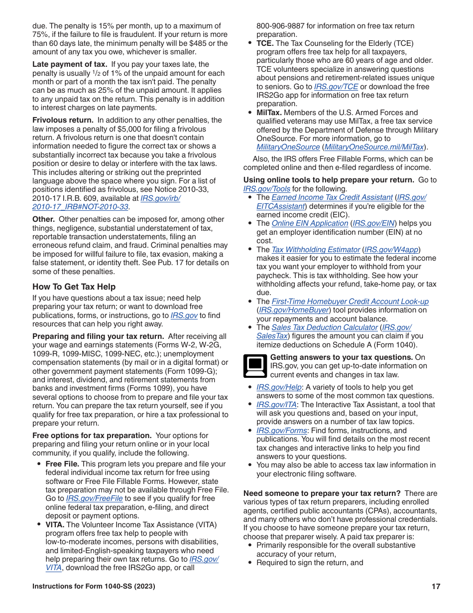 Instructions for IRS Form 1040-SS U.S. Self-employment Tax Return (Including the Additional Child Tax Credit for Bona Fide Residents of Puerto Rico), Page 17